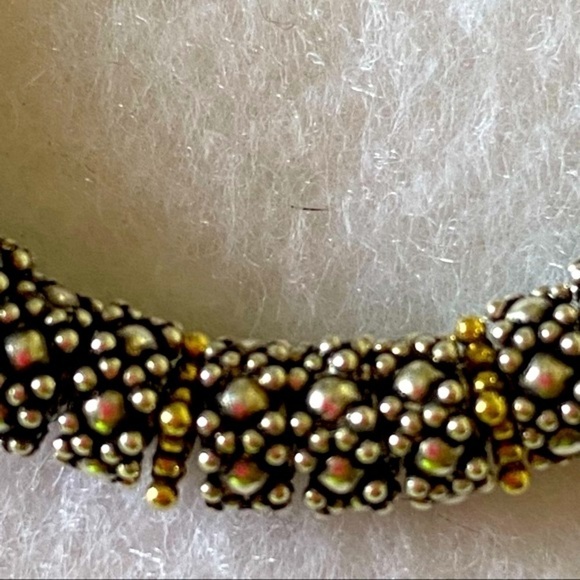 Artisan 925 Sterling Silver 14k yellow gold metal Caviar beaded bracelet NEW - Picture 4 of 10